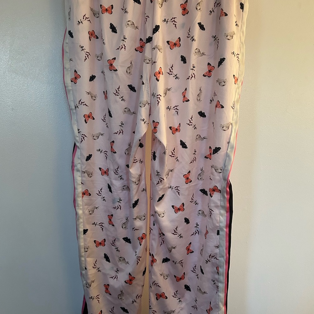 Victoria's Secret Pink Butterfly Satin Pants